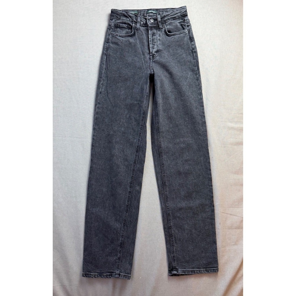 Wild Fable Size 00 Super High-Rise Straight Leg Jeans Washed Black Button Fly
